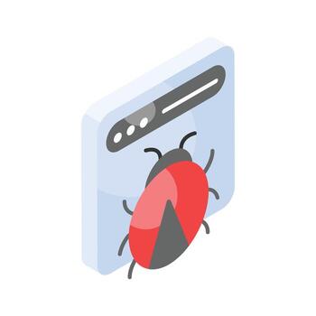 error en página web demostración concepto isométrica vector de malicioso sitio web