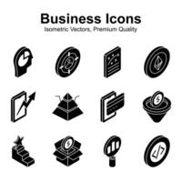 Have a look at this visually appealing business and finance isometric icons set vector