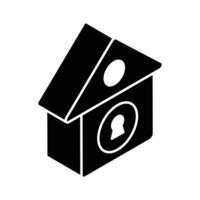 bien diseñado vector de casa proteccion en de moda isométrica estilo, editable icono