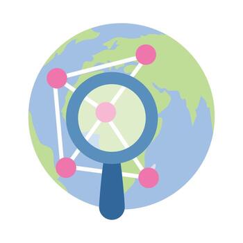 Visually appealing network searching flat style icon, easy to use and download vector