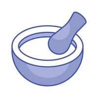 Creative icon of mortar pestle, vector of pharmacy tools for grinding medicines