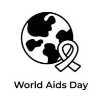 World aids awareness day icon isolated on white background vector