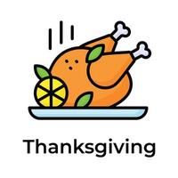 Chicken turkey vector design, thanksgiving holiday celebration icon