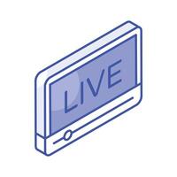 Beautifully designed live streaming isometric vector design