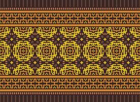 Cross Stitch. Geometric ethnic patterns. Design for Saree, Patola, Sari, Dupatta, Vyshyvanka, rushnyk, dupatta, Clothing, fabric, batik, Knitwear, Embroidery, Ikkat, Pixel pattern. Traditional Design. vector