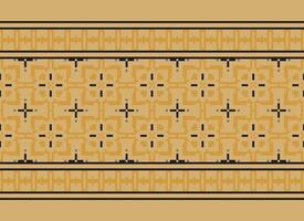 Cross Stitch Border. Embroidery Cross Stitch. Ethnic Patterns. Geometric Ethnic Indian pattern. Native Ethnic pattern.Texture Textile Fabric Clothing Knitwear print. Pixel Horizontal Seamless Vector. vector