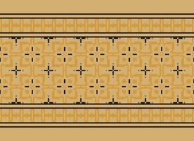 Cross Stitch Border. Embroidery Cross Stitch. Ethnic Patterns. Geometric Ethnic Indian pattern. Native Ethnic pattern.Texture Textile Fabric Clothing Knitwear print. Pixel Horizontal Seamless Vector. vector