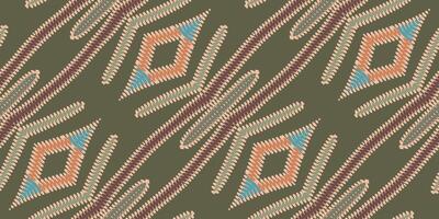 African Ikat Paisley Embroidery. Geometric Ethnic Oriental Seamless Pattern Traditional Background. Aztec Style Abstract Vector Illustration. Design for Texture, Fabric, Clothing, Wrapping, Carpet.