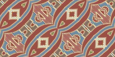 African Ikat Paisley Embroidery. Geometric Ethnic Oriental Seamless Pattern Traditional Background. Aztec Style Abstract Vector Illustration. Design for Texture, Fabric, Clothing, Wrapping, Carpet.