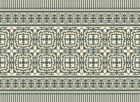 Cross Stitch Embroidery. Ethnic Patterns. Native Style. Traditional Design for texture, textile, fabric, clothing, Knitwear, print. Geometric Pixel Horizontal Seamless Vector. vector