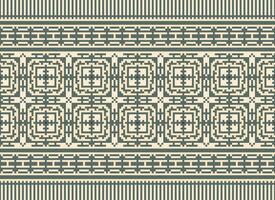 Cross Stitch Embroidery. Ethnic Patterns. Native Style. Traditional Design for texture, textile, fabric, clothing, Knitwear, print. Geometric Pixel Horizontal Seamless Vector. vector