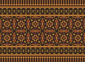 Cross Stitch. Geometric ethnic patterns. Design for Saree, Patola, Sari, Dupatta, Vyshyvanka, rushnyk, dupatta, Clothing, fabric, batik, Knitwear, Embroidery, Ikkat, Pixel pattern. Traditional Design. vector