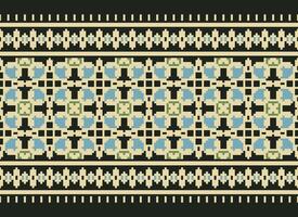 Cross Stitch Embroidery. Ethnic Patterns. Native Style. Traditional Design for texture, textile, fabric, clothing, Knitwear, print. Geometric Pixel Horizontal Seamless Vector. vector