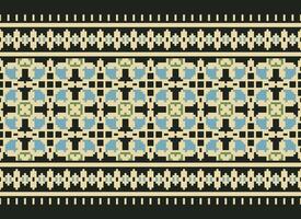 Cross Stitch Embroidery. Ethnic Patterns. Native Style. Traditional Design for texture, textile, fabric, clothing, Knitwear, print. Geometric Pixel Horizontal Seamless Vector. vector