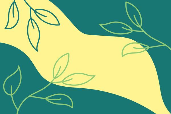 Abstract liquid background with plant or leaf