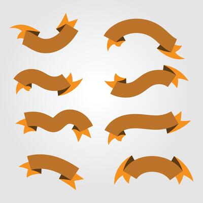 Ribbons set vector beautiful color with white background