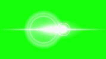 glowing lens flare effect with green chroma key background overlay video