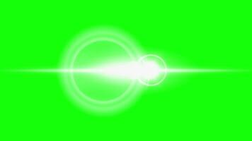 glowing lens flare effect with green chroma key background overlay video