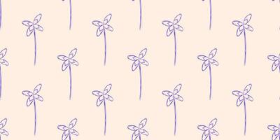 Seamless pattern with clover leaf. Spring or summer background. Packaging design, textiles in retro rustic style. Vector illustration