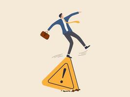 Entrepreneurs fall at warning signs, as a result of ignoring warnings vector