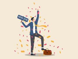 celebrate Change to a new job, career or opportunity, new challenges to success vector