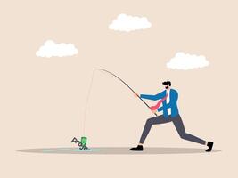 fishing with banknote bait and get projects vector