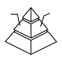 Triangle shape graph, vector design of pyramid infographics, pyramid chart isometric icon