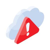 Get your hands on this amazing icon of cloud alert, cloud failure vector