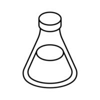Liquid inside flask showing concept of lab experiment, medical research vector design
