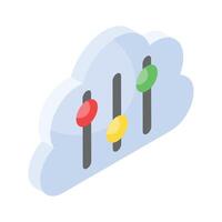 Have a look at this amazing icon of cloud setting, cloud adjustment, cloud preferences vector