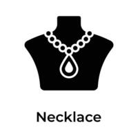 Creatively designed amazing icon of gold necklace in editable style vector