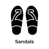 visualmente Perfecto prima icono de señoras sandalias en de moda estilo vector