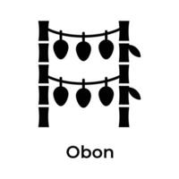 Have a look at this creatively crafted icon of Obon festival, Obon event celebration vector