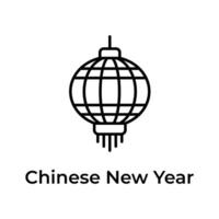 Unique and trendy vector design of chinese lantern, chinese new year icon