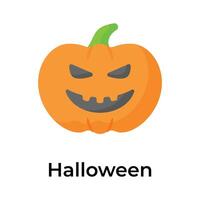 Creatively crafted unique icon of scary pumpkin in editable style, halloween concept vector