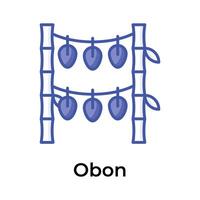 Have a look at this creatively crafted icon of Obon festival, Obon event celebration vector