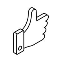 Thumbs up, an isometric icon of customer feedback ready to use vector