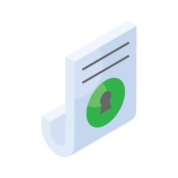 Have a look at this amazing isometric icon of secure document, ready to use vector