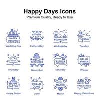 Premium quality happy days icons set, up for premium use vector