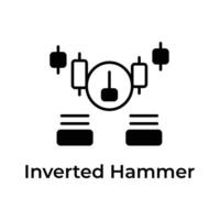 Inverted hammer icon in modern style, trading related vector