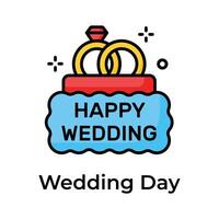 Have a look at this amazing icon of happy wedding, editable vector
