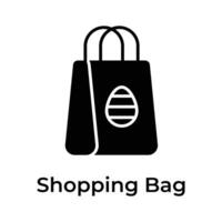 Decorated egg on shopping showing concept icon of easter egg, ready to use vector