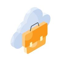 Have a look at this amazing isometric icon of cloud portfolio, cloud management vector design