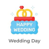 Have a look at this amazing icon of happy wedding, editable vector