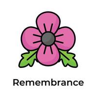 An icon of poppy flower showing concept icon of remembrance day vector