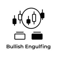 Creatively crafts stock market related icon, Bullish Engulfing vector design