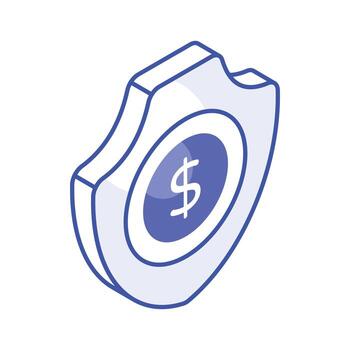 Get this visually appealing vector of financial security, ready to use icon of secure investment
