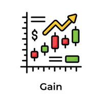 Business growth, Stock market growth chart vector design isolated on white background