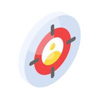 A well designed isometric icon of target audience in modern style, ready for premium use vector