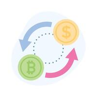 Download this premium flat icon of currency exchange, online crypto exchange vector